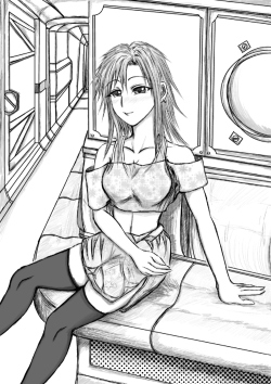 019-座った女性(背景付き)